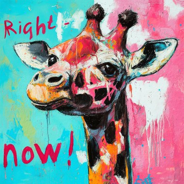 Schilderij giraffe art